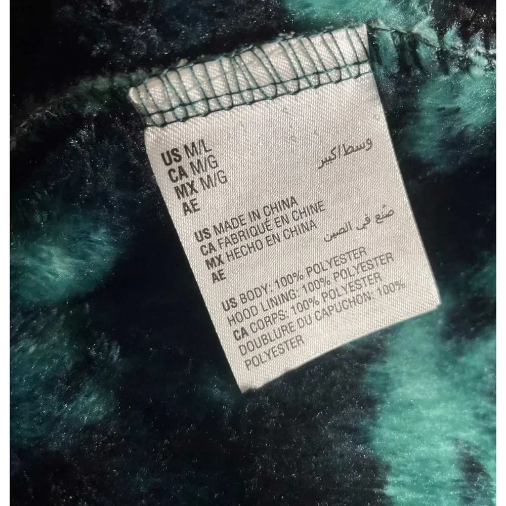 JENNI Women's Printed Short Sherpa Hooded Robe XS/S (1bx)